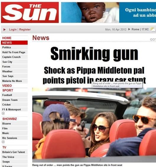 Pippa Middleton rischia l’arresto per una pistola contro i paparazzi