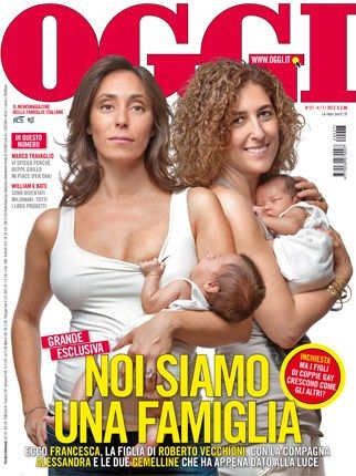 Francesca Vecchioni con la compagna su Oggi
