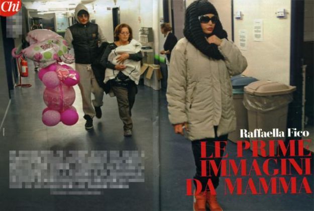 raffaella fico esce dalla clinica con la figlia pia