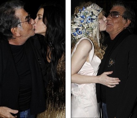 Roberto Cavalli bacia Lindsay Lohan