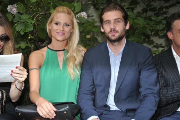 Michelle Hunziker e Tomaso Trussardi alla fashion week