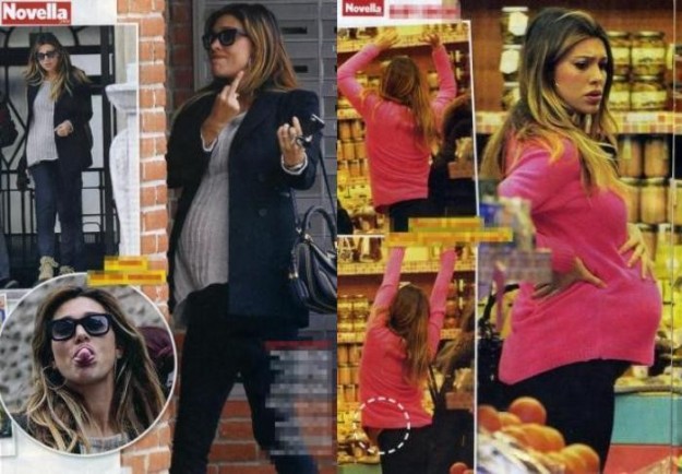 Belen mostra il dito medio ai paparazzi