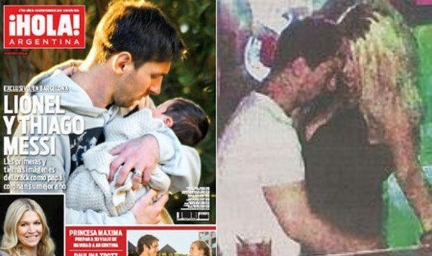 Messi e il piccolo Thiago da un lato 