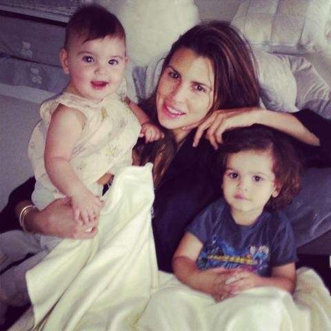 Con i figli su Twitter