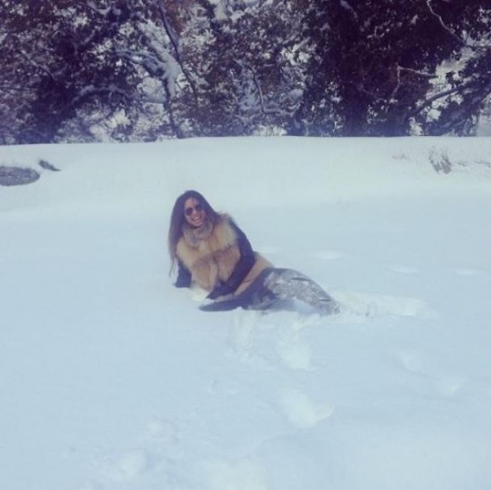Roberta Morise in vacanza in montagna