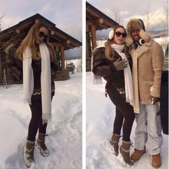 Mariah Carey e il marito Nick Cannon sulla neve in Colorado