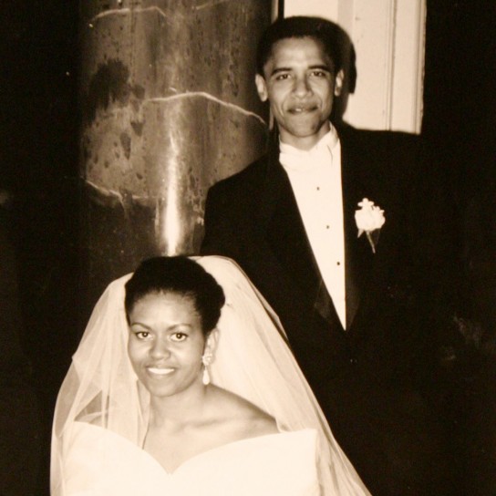 Barack e Michelle nel giorno del matrimonio