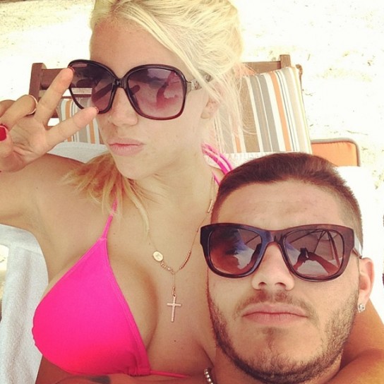 Mauro Icardi con l'ex moglie di Maxi Lopez