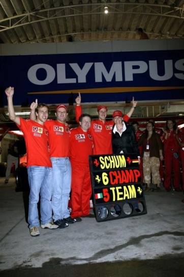 Il pilota con l'equipe Ferrari