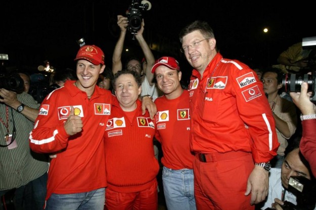 Schumi con la squadra Ferrari