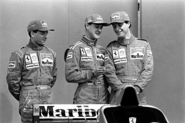Schumi scherza con i colleghi