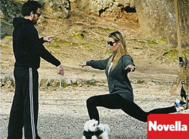 Sessione allenamento per i due piccioncini vip al parco