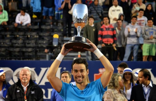 Il tennista alza la coppa