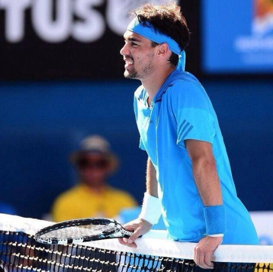 Fabio Fognini in campo